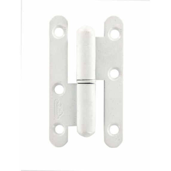 Paumelle de Paris 80x45mm gauche acier zingué blanc