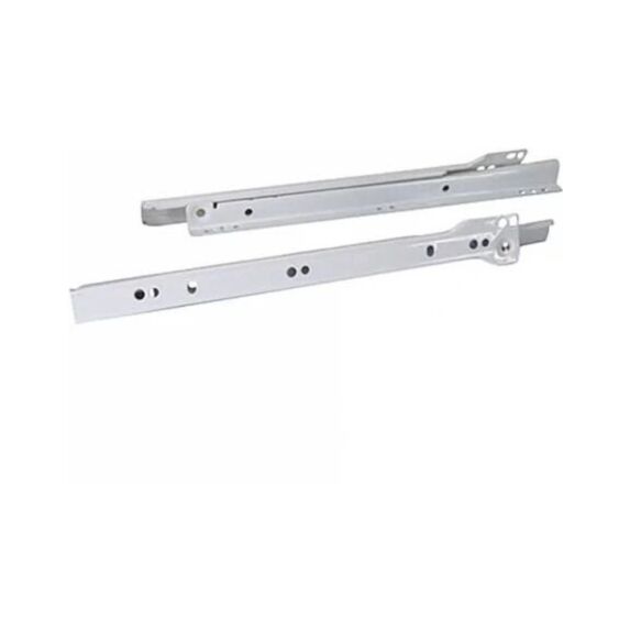 2 coulisses tiroir à galets acier époxy blanc L12,5xH35xP450mm - CIME