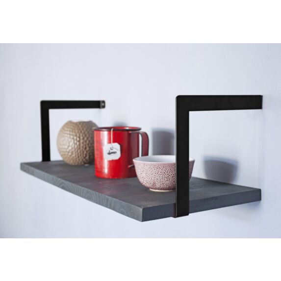 Console équerre parenthese fixation à droite acier noir 150x150mm - CIME