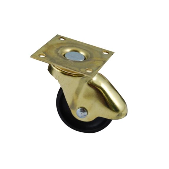 Roulette décorative à platine fixe PVC noir Ø35mm charge supportée 25 kg