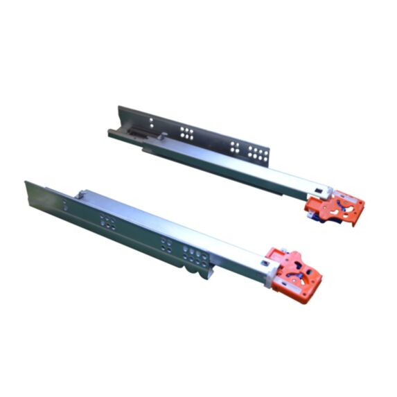 Coulisse L500mm 25kg amortisseur, sortie totale x2