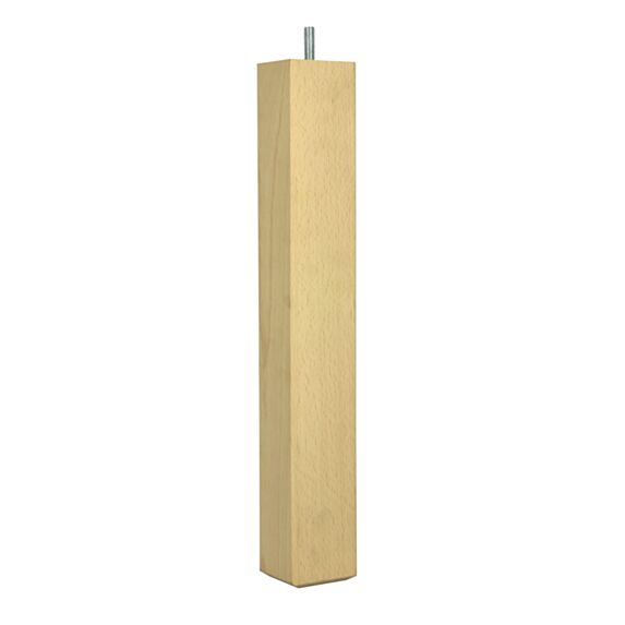 Pied de table basse carré fixe hêtre brut 55 x 55 mm H360 mm - CIME