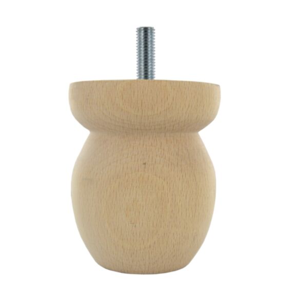 Pied à collerette fixe hêtre brut D68mm H.80mm 