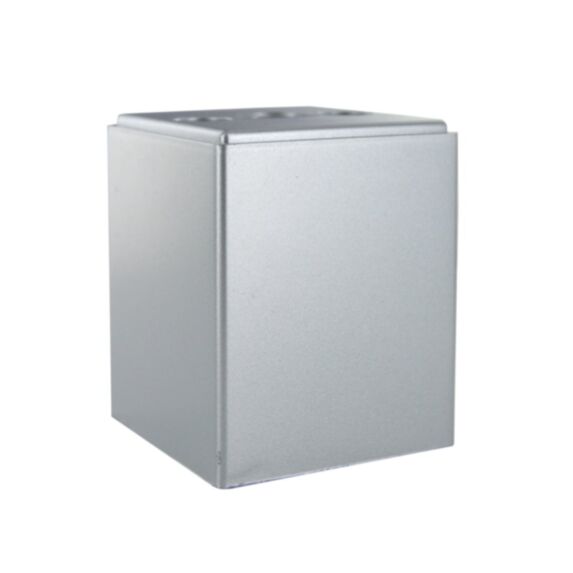 Pied cube pour meuble, plastique gris H64mm - CIME