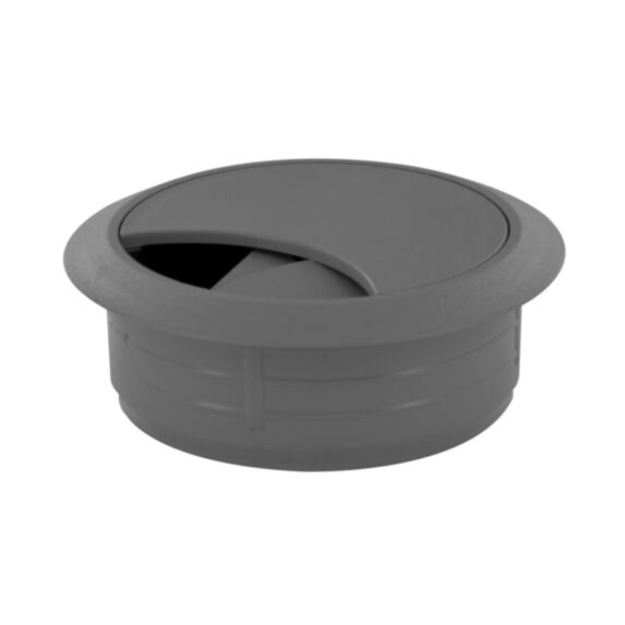 Passe-câble D60mm H25mm plastique gris alu