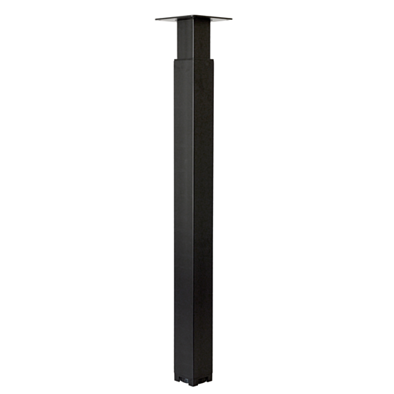 Pied de meuble réglable acier noir 60 x 60 x H700/1100 mm - CIME