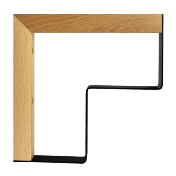 Console mix E hêtre / acier noir 202 x 202 mm - CIME