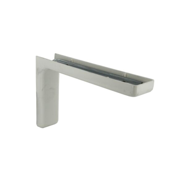 Equerre à fixations invisibles -fixation acier + cache plastique blanc 180 x 114mm - CIME