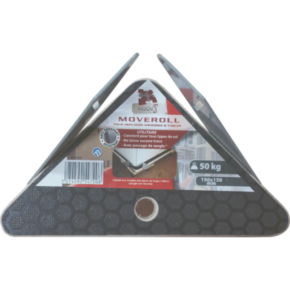 Support roulant triangle moveroll. Charge admissible 50kg  - MOOV'S