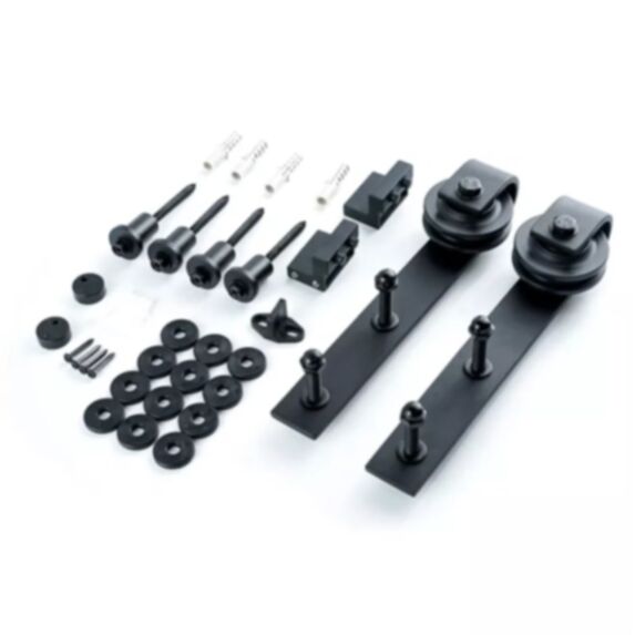 Kit rail de porte coulissante fer industriel noir 2 m - CIME 