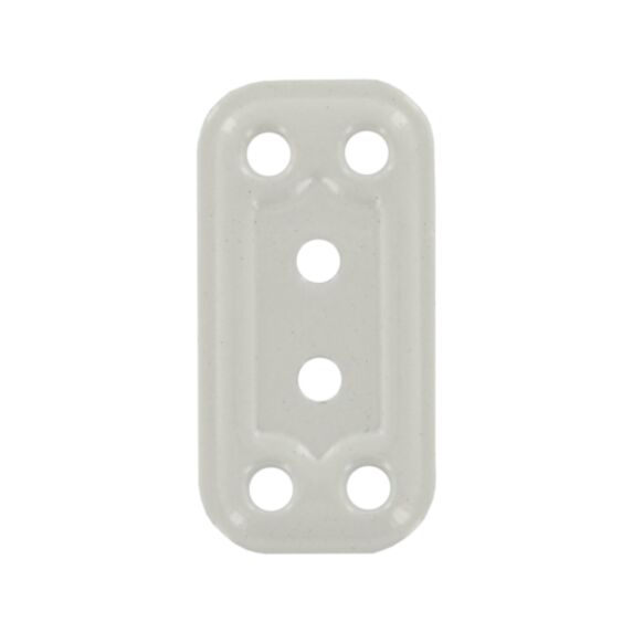 Patte rectangle multitrous 60x30mm acier blanc