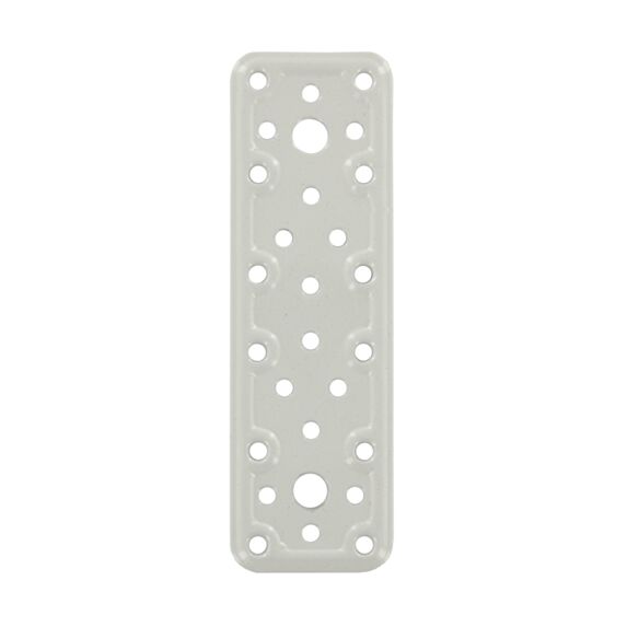 Patte rectangle multitrous 160x50mm acier blanc