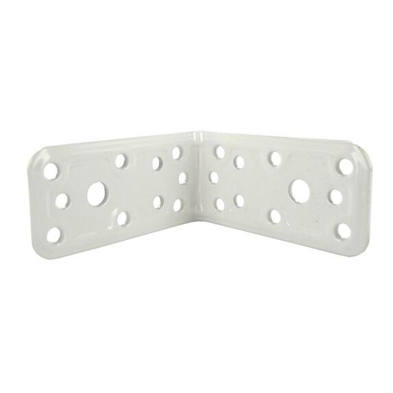 Equerre d'angle 90 degré, L.80mm acier blanc