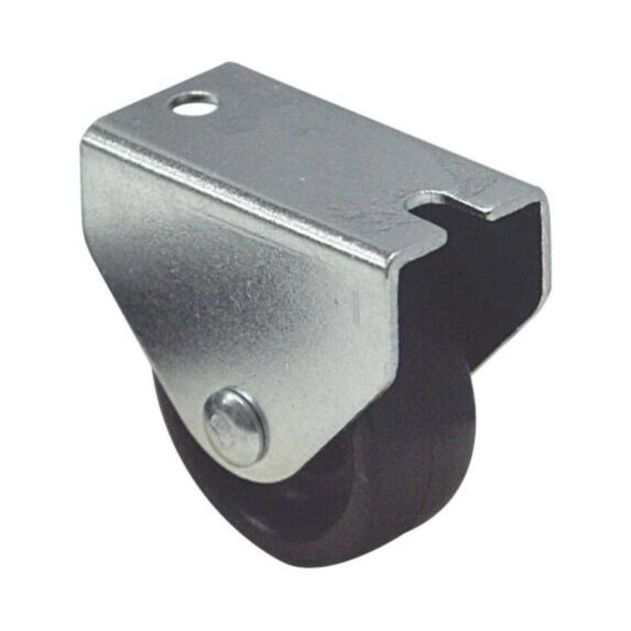 Roulette fonctionelle fixe à platine polychoc noir Ø30mm charge 16kg - CIME