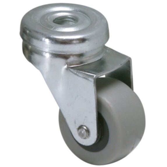 Roulette pivotante à œil caoutchouc gris non tâchant Ø32mm charge 20kg - CIME