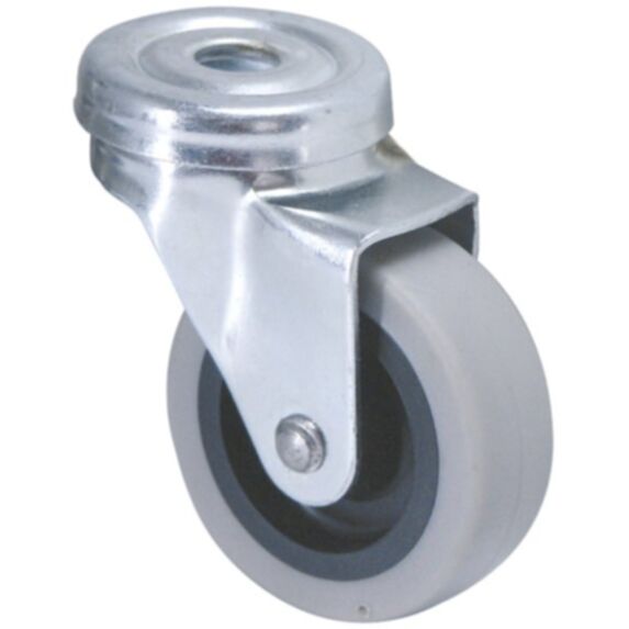 Roulette pivotante à œil caoutchouc gris non tâchant Ø50mm charge 40kg - CIME