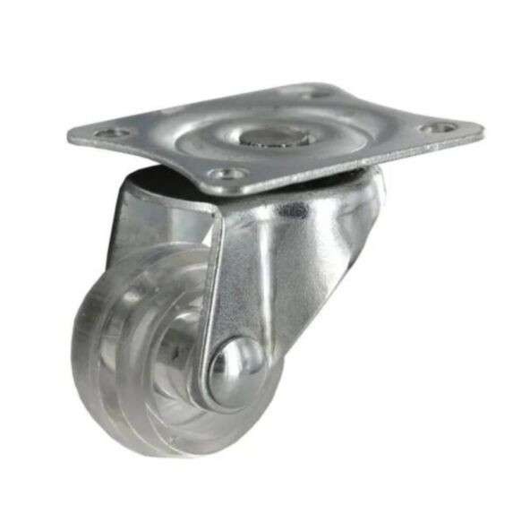 Roulette pivotante à platine polychoc transparent Ø30mm charge 16kg - CIME