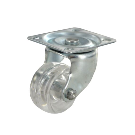 Roulette pivotante à platine polychoc transparent Ø40mm charge 25kg - CIME