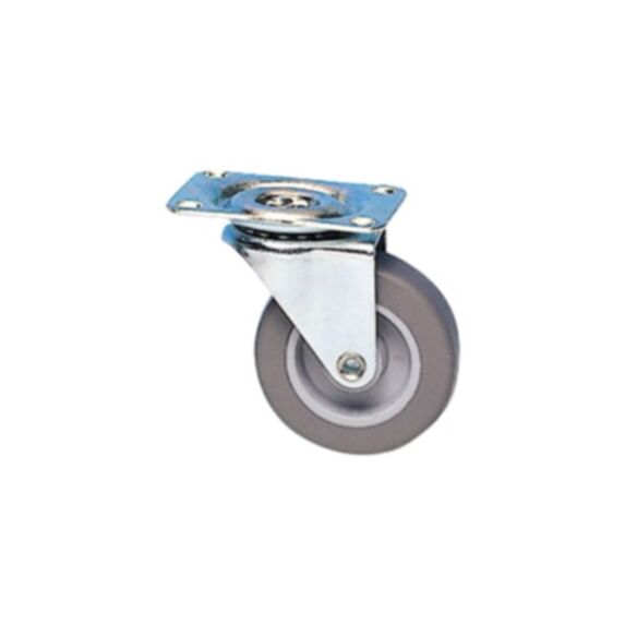 Roulette pivotante à platine caoutchouc gris non tâchant Ø32mm charge 12kg - CIME
