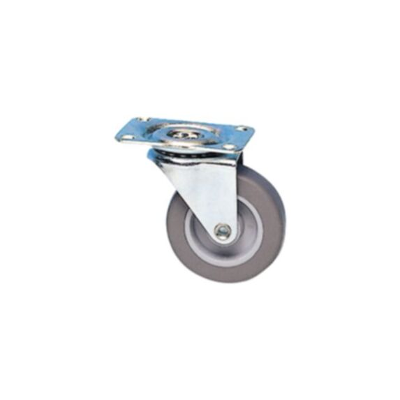 Roulette pivotante à platine caoutchouc gris non tâchant Ø50mm charge 20kg - CIME