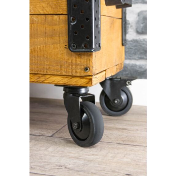 Roulette déco pivotante à platine caoutchouc noir Ø75mm charge 50kg - CIME