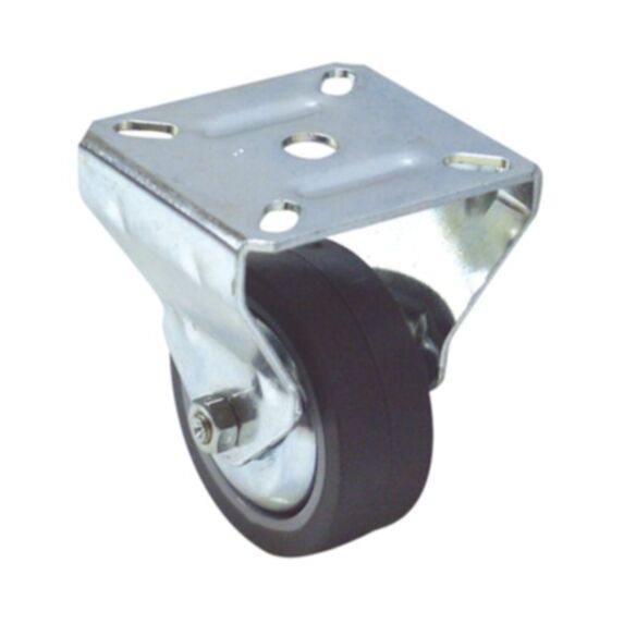 Roulette manutention fixe à platine caoutchouc gris Ø60mm charge 50kg - CIME