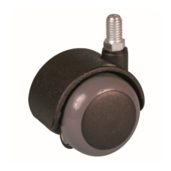 Roulette de meuble antidérapante à tige filetée. - Charge admissible 25kg.  Ø50mm - CIME