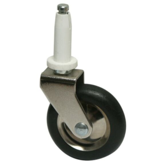 Roulette pivotante à tige fixe PVC noir Ø50mm charge 12kg - CIME