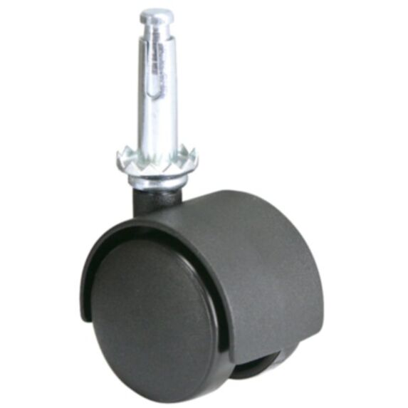 Roulette pivotante à tige fixe polypropylène noir Ø40mm charge 25kg - CIME
