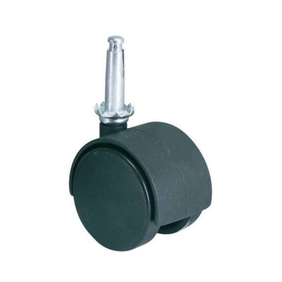 Roulette décorative à tige fixe polypropylène noir Ø50 - Charge supportée 40 kg - CIME