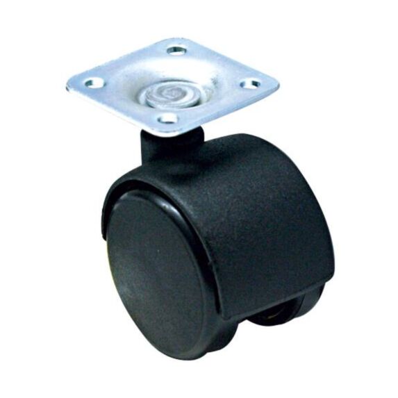 Roulette pivotante à platine polypropylène noir Ø40mm charge 25kg - CIME