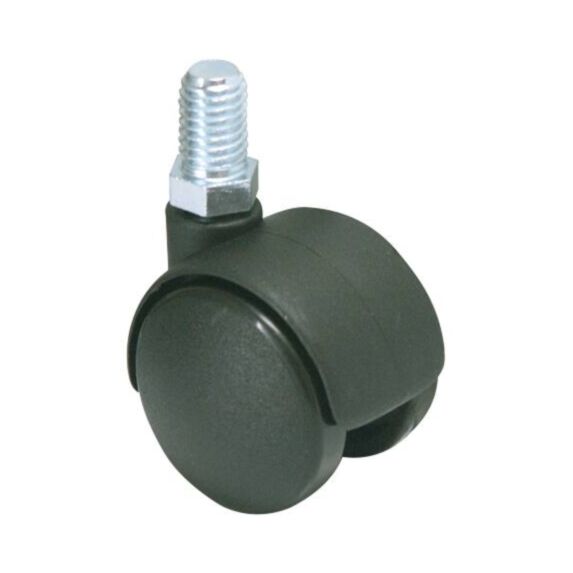 Roulette pivotante à tige filetée polypropylène noir Ø35mm charge 20kg - CIME