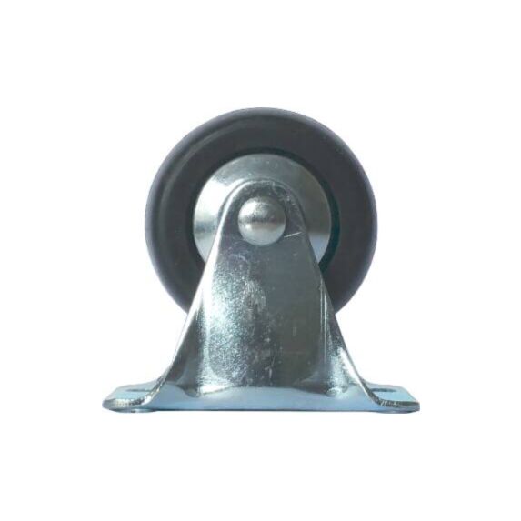 Roulette fonctionelle fixe à platine caoutchouc noir Ø50mm charge 50kg - CIME