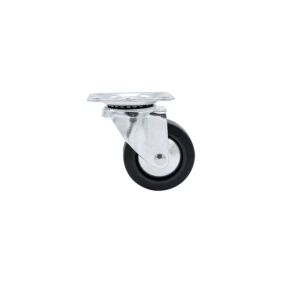 Roulette pivotante à platine caoutchouc noir Ø65mm charge 65kg - CIME