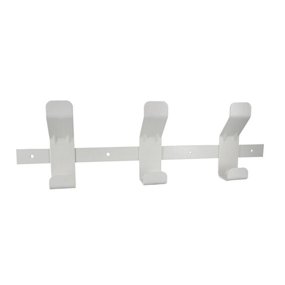 Patère basique acier blanc 3 têtes 450x140mm -CIME
