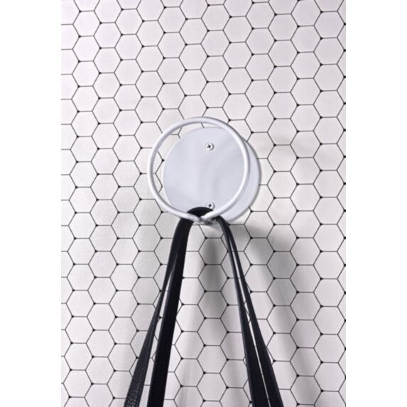 Patère filaire cercle 1 tête acier blanc 58 x H100 mm - CIME