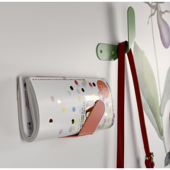 Patère Bend acier rouge corail 174 x 73 mm - CIME