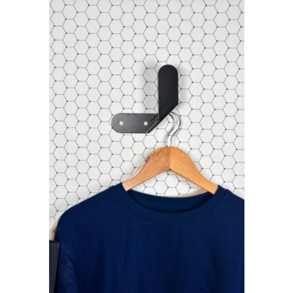 Patère Bend acier noir 174 x 73 mm - CIME