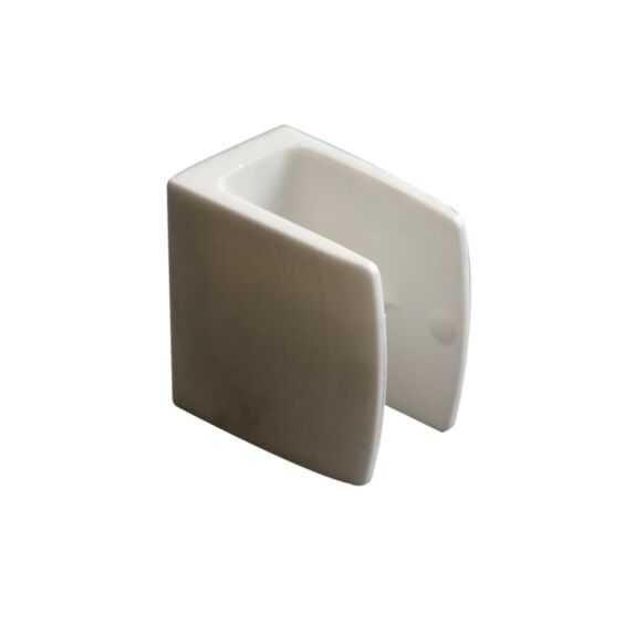 Bloqueur clip pour volet roulant à manivelle Ø15 à 18mm L.21mm. H.33mm plastique blanc