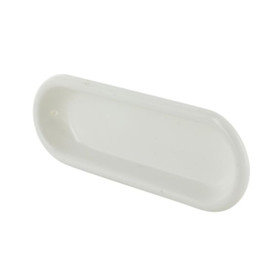 Poignée cuvette ovale 82x30x10mm plastique blanc