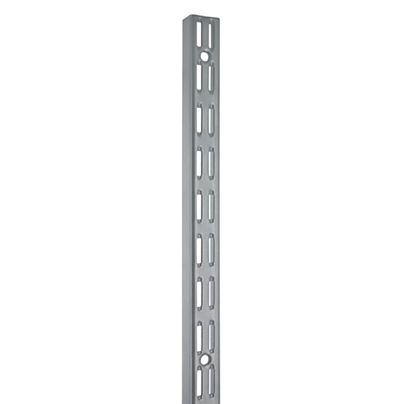 Crémaillère double H2000mm entraxe 32mm acier époxy gris