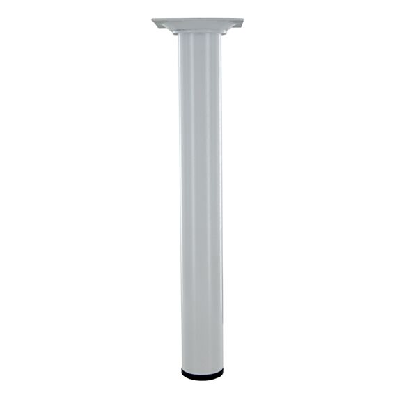 Pied de meuble D.30mm H.250mm acier blanc