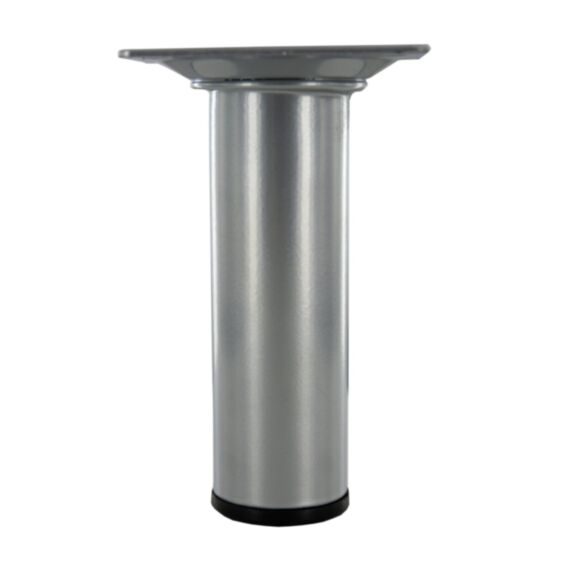 Pied rond. Platine 60 x 60 mm Ø30 mm Acier gris aluminium H100 mm - CIME