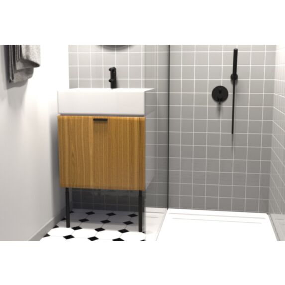 Pied de meuble réglable acier noir Ø30 x H300/500 mm - CIME