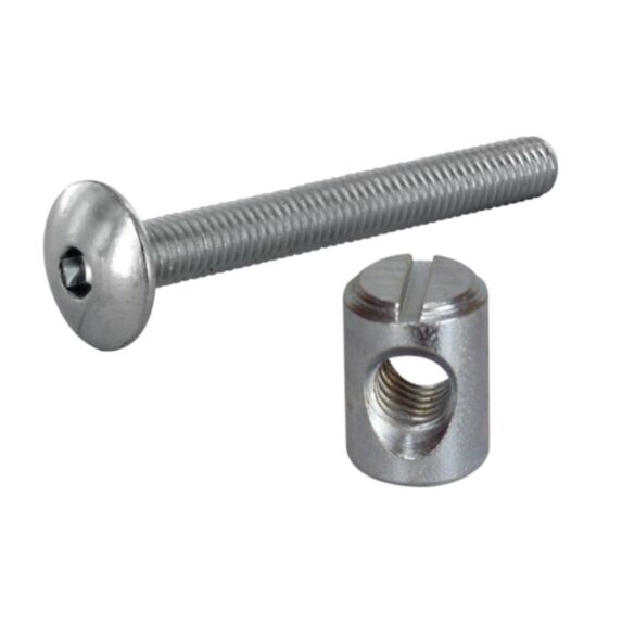 Vis tête fraisée 6x50+plot 10x14mm acier zingué x4