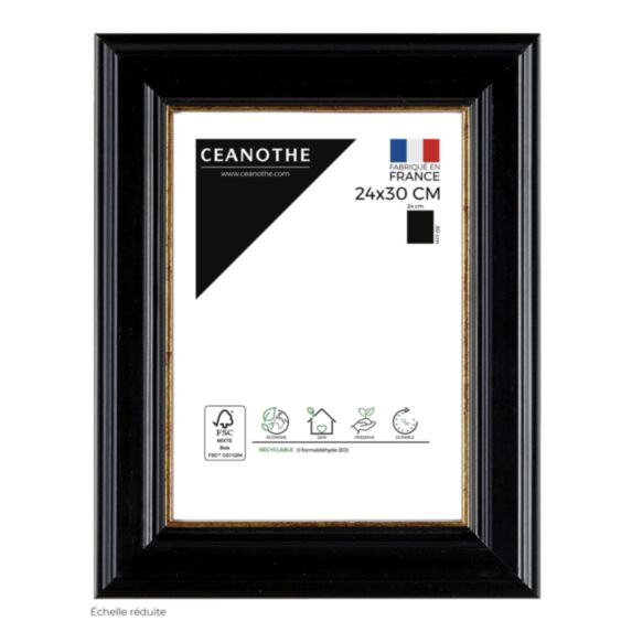 Cadre photo Gaia 24x30cm Noir Doré