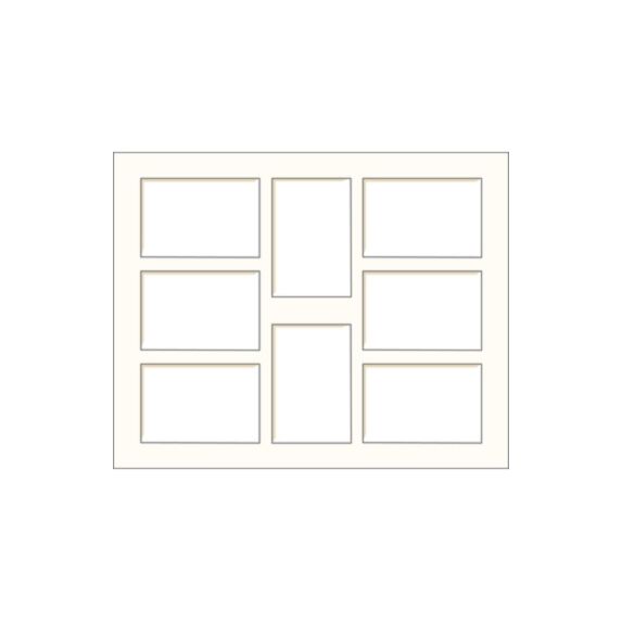 passe-partout 40x50 cm blanc cassé - 8 ouvertures