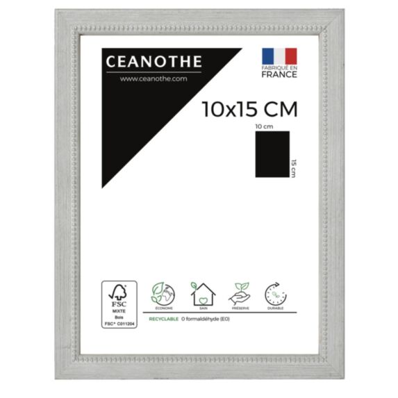 Cadre photo Perle 10x15cm Gris