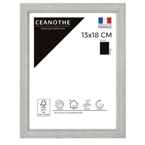 Cadre photo Perle 13x18cm Gris