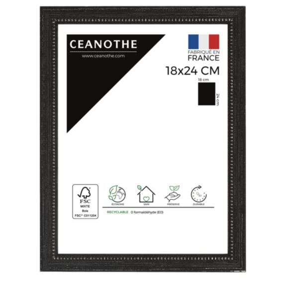 Cadre photo Perle 18x24cm Noir